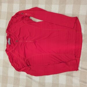 Athleta Long Sleeve Quarter Zip Athletic Pullover Top Women Size M Light Red